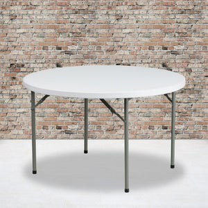 English Elm Commercial Grade 4-Foot Round Plastic Folding Table