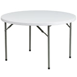 English Elm Commercial Grade 4-Foot Round Plastic Folding Table