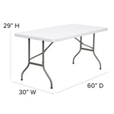 English Elm Commercial Grade 5-Foot Plastic Folding Table