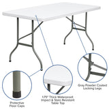 English Elm Commercial Grade 5-Foot Plastic Folding Table