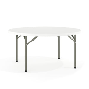 English Elm Commercial Grade 5-Foot Round Plastic Folding Table