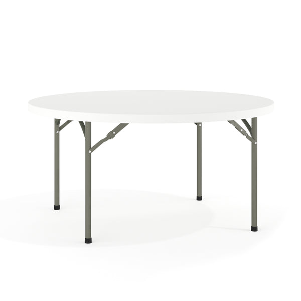 English Elm Commercial Grade 5-Foot Round Plastic Folding Table
