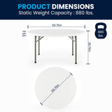 English Elm Commercial Grade 5-Foot Round Plastic Folding Table