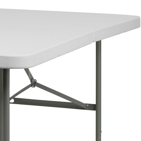 English Elm Commercial Grade 5-Foot Bi-Fold Plastic Folding Table