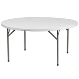 English Elm Commercial Grade 5-Foot Round Plastic Folding Table