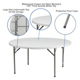 English Elm Commercial Grade 5-Foot Round Plastic Folding Table