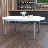 6ft Round Folding Table - Commercial Grade, Seats 10, 1100lb Capacity