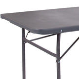 English Elm Commercial Grade 6-Foot Bi-Fold Plastic Folding Table with Carrying Handle