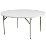 English Elm Commercial Grade 5-Foot Round Plastic Folding Table