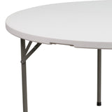 English Elm Commercial Grade 5-Foot Round Plastic Folding Table