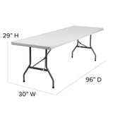 English Elm Commercial Grade 8-Foot Plastic Folding Table