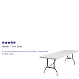 English Elm Commercial Grade 8-Foot Plastic Folding Table