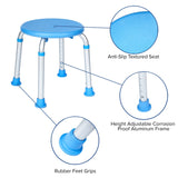 English Elm Commercial Grade Adjustable Bath & Shower Stool with Height-Adjust Frame, 300 lbs. Static Weight Capacity, and Tool-Free Assembly