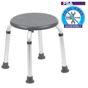 English Elm Commercial Grade Series Tool-Free and Quick Assembly, 300 Lb. Capacity, Adjustable Bath & Shower Stool