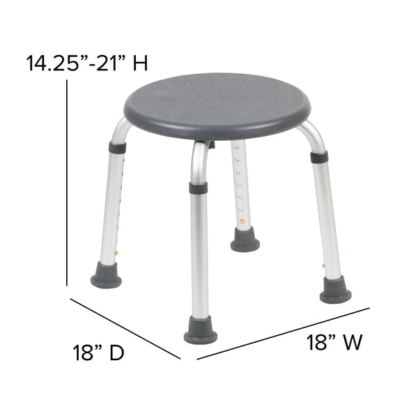 English Elm Commercial Grade Series Tool-Free and Quick Assembly, 300 Lb. Capacity, Adjustable Bath & Shower Stool