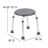 English Elm Commercial Grade Series Tool-Free and Quick Assembly, 300 Lb. Capacity, Adjustable Bath & Shower Stool