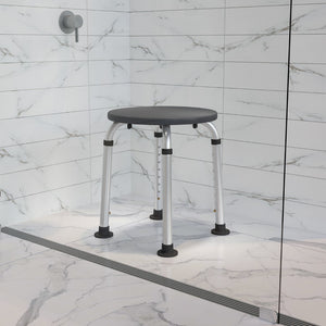 English Elm Commercial Grade Series Tool-Free and Quick Assembly, 300 Lb. Capacity, Adjustable Bath & Shower Stool