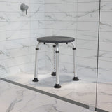 English Elm Commercial Grade Series Tool-Free and Quick Assembly, 300 Lb. Capacity, Adjustable Bath & Shower Stool