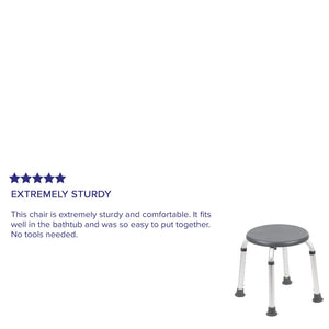 English Elm Commercial Grade Series Tool-Free and Quick Assembly, 300 Lb. Capacity, Adjustable Bath & Shower Stool