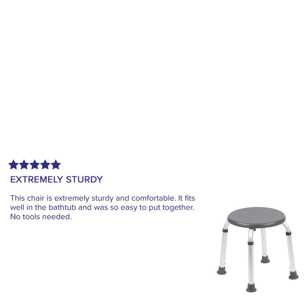 English Elm Commercial Grade Series Tool-Free and Quick Assembly, 300 Lb. Capacity, Adjustable Bath & Shower Stool