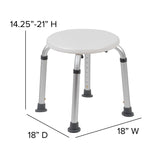 English Elm Commercial Grade Series Tool-Free and Quick Assembly, 300 Lb. Capacity, Adjustable Bath & Shower Stool