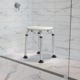 English Elm Commercial Grade Series Tool-Free and Quick Assembly, 300 Lb. Capacity, Adjustable Bath & Shower Stool