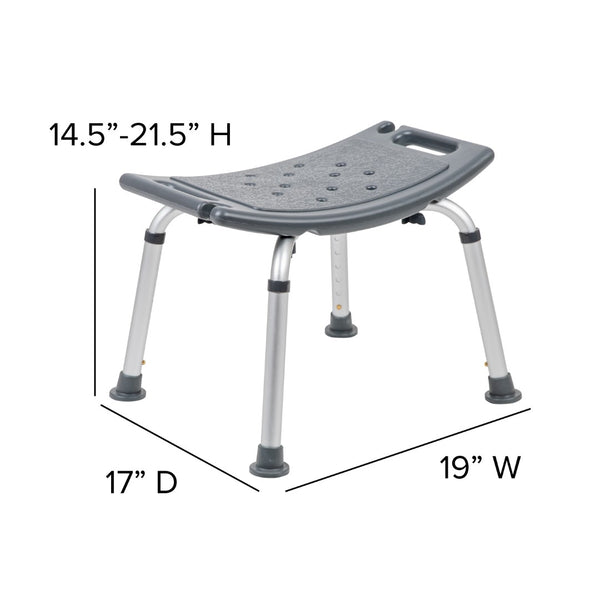 English Elm Commercial Grade Series Tool-Free and Quick Assembly, 300 Lb. Capacity, Adjustable Bath & Shower Chair with Non-slip Feet