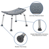 English Elm Commercial Grade Series Tool-Free and Quick Assembly, 300 Lb. Capacity, Adjustable Bath & Shower Chair with Non-slip Feet