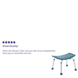 English Elm Commercial Grade Series Tool-Free and Quick Assembly, 300 Lb. Capacity, Adjustable Bath & Shower Chair with Non-slip Feet