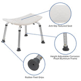 English Elm Commercial Grade Series Tool-Free and Quick Assembly, 300 Lb. Capacity, Adjustable Bath & Shower Chair with Non-slip Feet