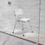 Commercial Grade Tool-Free and Quick Assembly, 300 Lb. Capacity, Adjustable Bath & Shower Chair with Back