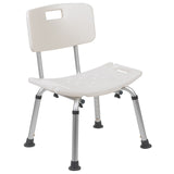 English Elm Commercial Grade Tool-Free and Quick Assembly, 300 Lb. Capacity, Adjustable Bath & Shower Chair with Back