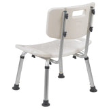 English Elm Commercial Grade Tool-Free and Quick Assembly, 300 Lb. Capacity, Adjustable Bath & Shower Chair with Back