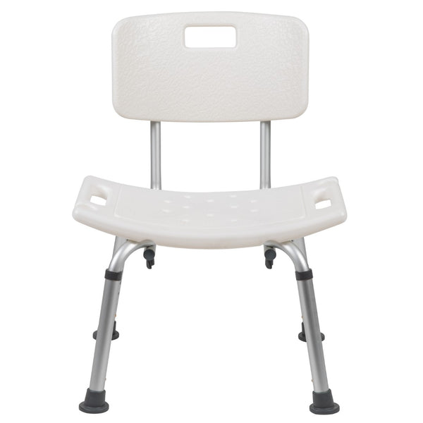 English Elm Commercial Grade Tool-Free and Quick Assembly, 300 Lb. Capacity, Adjustable Bath & Shower Chair with Back