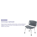 English Elm Commercial Grade Series Tool-Free and Quick Assembly, 300 Lb. Capacity, Adjustable Bath & Shower Chair with Extra Large Back