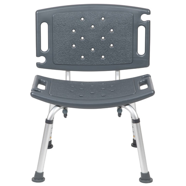 English Elm Commercial Grade Series Tool-Free and Quick Assembly, 300 Lb. Capacity, Adjustable Bath & Shower Chair with Extra Large Back