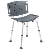 English Elm Commercial Grade Series Tool-Free and Quick Assembly, 300 Lb. Capacity, Adjustable Bath & Shower Chair with Extra Large Back