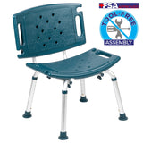 English Elm Commercial Grade Series Tool-Free and Quick Assembly, 300 Lb. Capacity, Adjustable Bath & Shower Chair with Extra Large Back