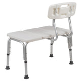 English Elm Commercial Grade Series 300 Lb. Capacity Adjustable Bath & Shower Transfer Bench with Back and Side Arm