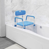 English Elm Commercial Grade Adjustable Bath & Shower Chair with Height-Adjust Frame, Depth-Adjust Back, and 300 lbs. Static Weight Capacity