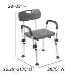 English Elm Commercial Grade Series 300 Lb. Capacity, Adjustable Bath & Shower Chair with Depth Adjustable Back