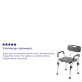 English Elm Commercial Grade Series 300 Lb. Capacity, Adjustable Bath & Shower Chair with Depth Adjustable Back