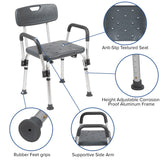 English Elm Commercial Grade Series 300 Lb. Capacity, Adjustable Bath & Shower Chair with Depth Adjustable Back