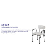 English Elm Commercial Grade Series 300 Lb. Capacity, Adjustable Bath & Shower Chair with Depth Adjustable Back