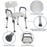 English Elm Commercial Grade Series 300 Lb. Capacity, Adjustable Bath & Shower Chair with Depth Adjustable Back