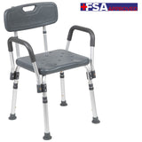 English Elm Commercial Grade Series 300 Lb. Capacity Adjustable Bath & Shower Chair with Quick Release Back & Arms