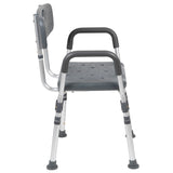 English Elm Commercial Grade Series 300 Lb. Capacity Adjustable Bath & Shower Chair with Quick Release Back & Arms