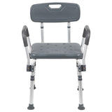 English Elm Commercial Grade Series 300 Lb. Capacity Adjustable Bath & Shower Chair with Quick Release Back & Arms