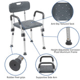 English Elm Commercial Grade Series 300 Lb. Capacity Adjustable Bath & Shower Chair with Quick Release Back & Arms