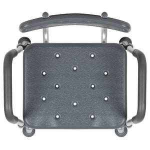 English Elm Commercial Grade Series 300 Lb. Capacity Adjustable Bath & Shower Chair with Quick Release Back & Arms